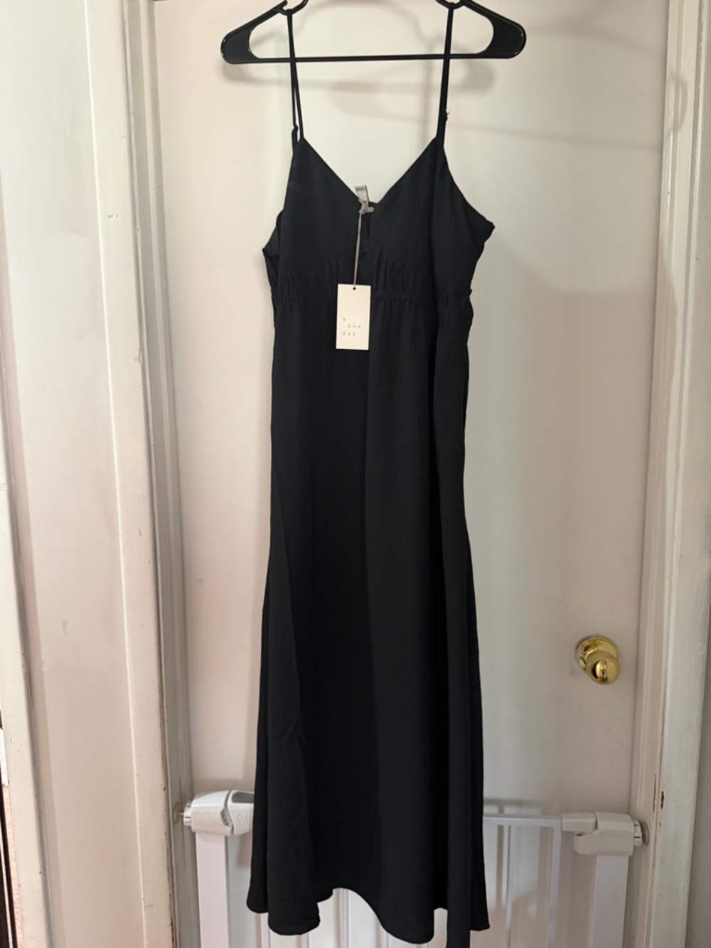 a new day Black Spaghetti-Strap Maxi Dress